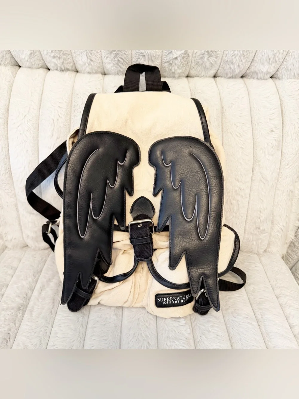Supernatural Castiel Wings Slouch Backpack Canvas slouch backpack